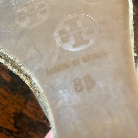 Tory Burch Jackie Peep Toe Espadrille Wedges US8 - Picture 9 of 10